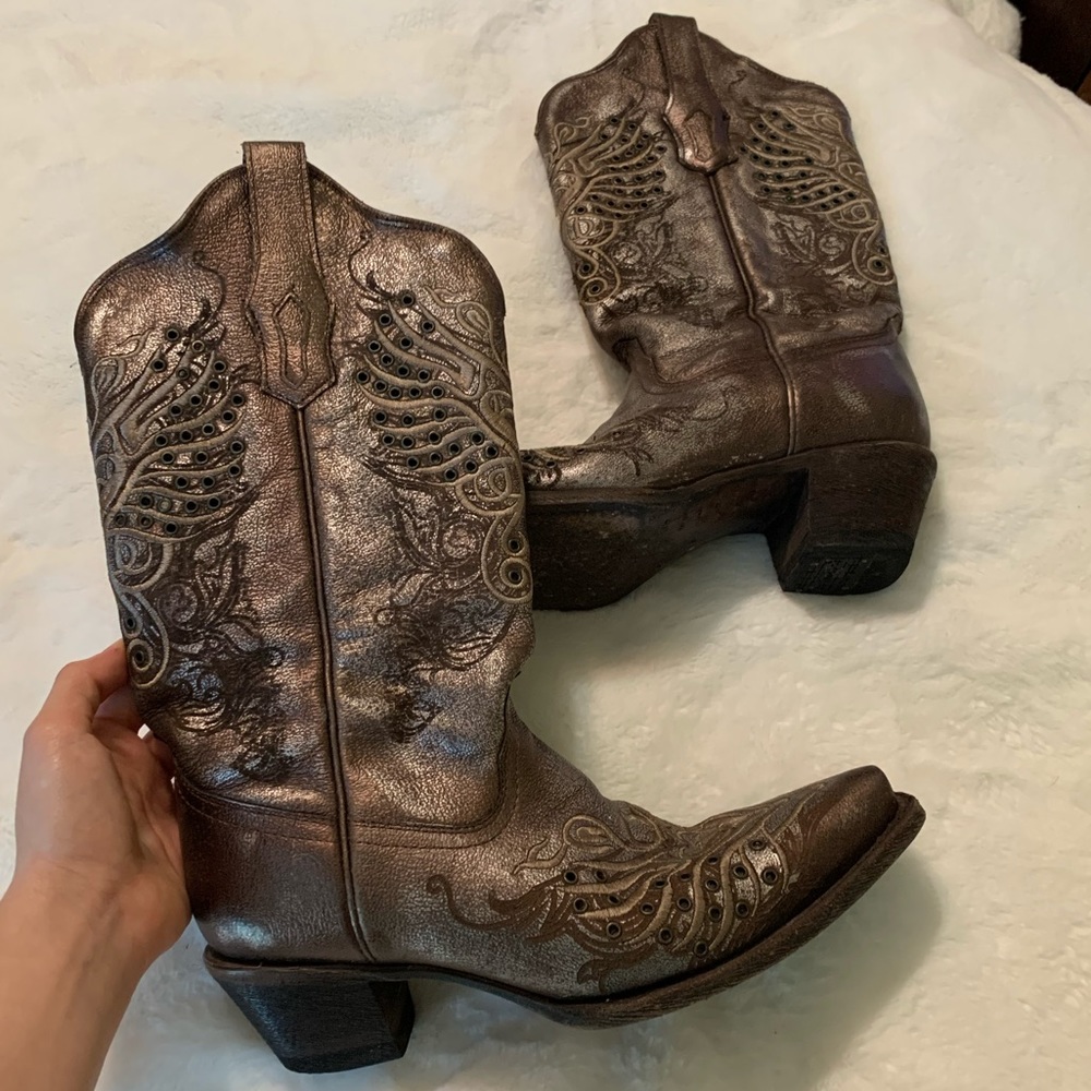 Bronze Shiny Coral boots